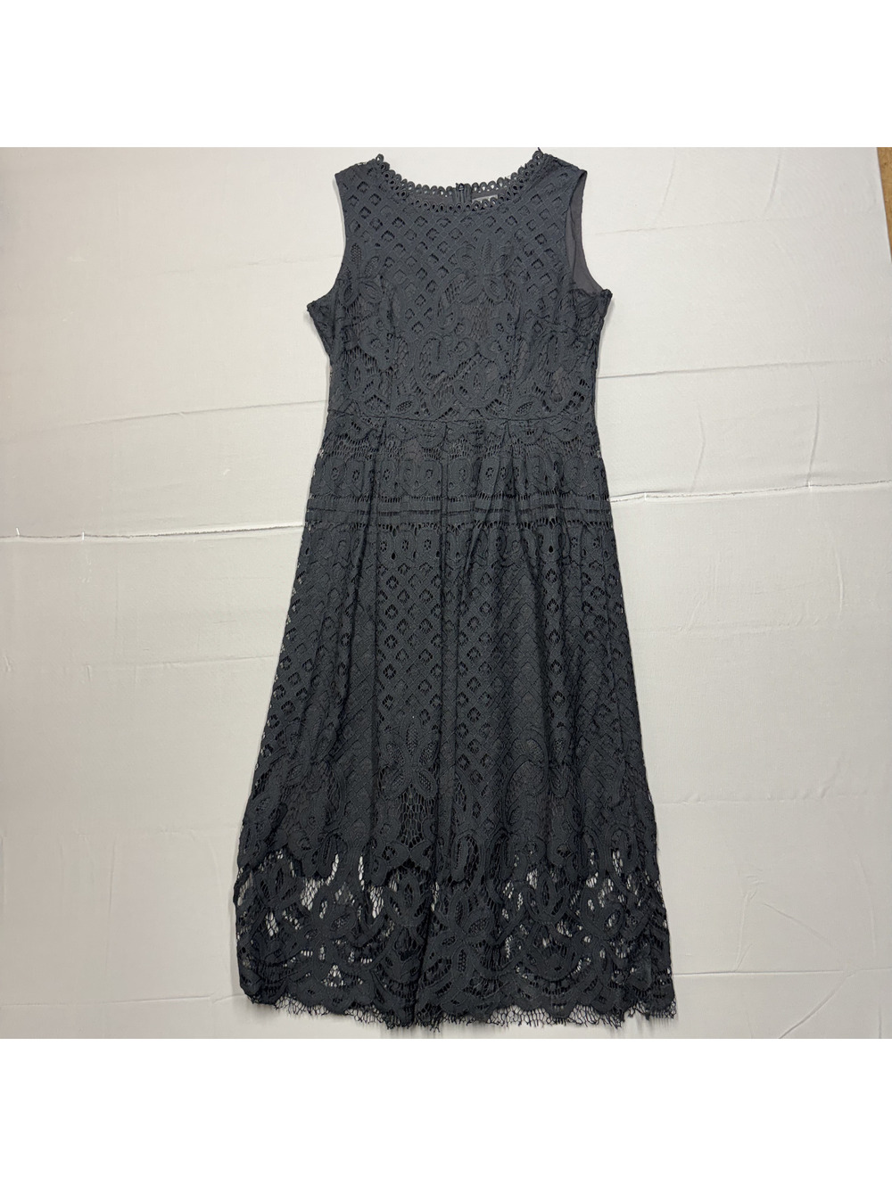 Veiisar Womens Sleeveless Lace Midi Dress Cotton Blend Floral Black Adult M Goth